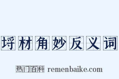 埒材角妙反义词是什么意思的图片